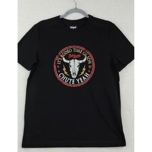 Dale Brisby Rodeo Time Chute Yeah Black Graphic Tee Kids Short Sleeve Shirt